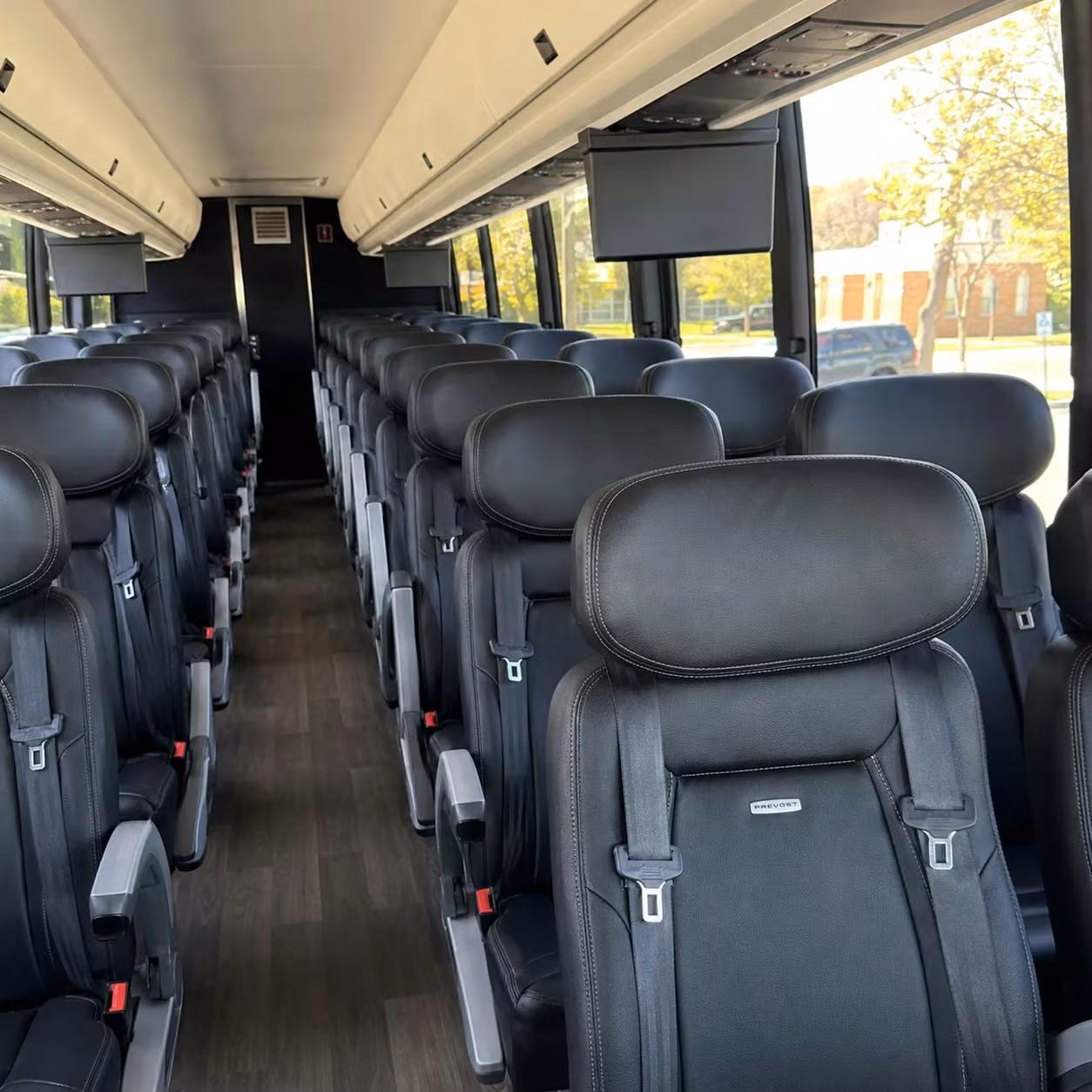 56 passenger charter bus interior
